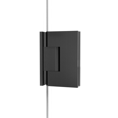 Fortifura Galeria Douchedeur - 90x200cm - scharnieren - deurgreep - vlak - rookglas - Geborsteld Gunmetal PVD