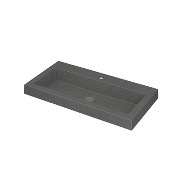 INK Dock wastafel - 80x40x6cm - 1 wasbak - 1 kraangat - Quartz grijs SHOWROOMMODEL