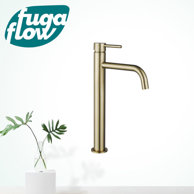 FugaFlow Eccelente Sobrado Badkamer Slim Wastafelkraan - 32.6cm - verhoogd - opbouw - messing geborsteld PVD