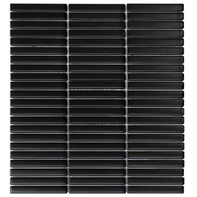 The Mosaic Factory Sevilla mozaïektegel - 28.2x30.8cm - wand en vloertegel - Rechthoek - Porselein Black Mat