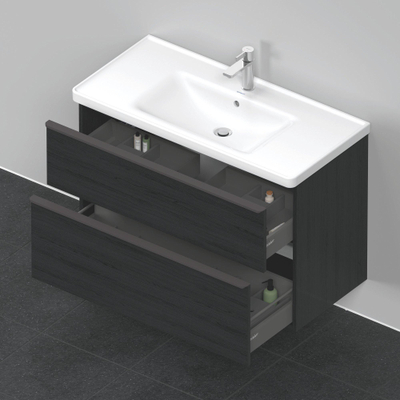 Duravit D-Neo meubelset m. wastafelonderbouwkast m. 2 laden m. softclose 100x20x48cm incl. wastafel zwart eiken mat