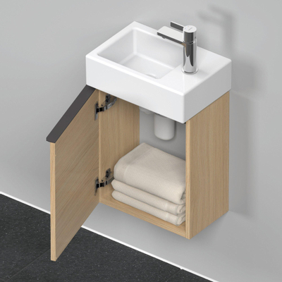 Duravit D-Neo wastafelonderkast 36.4x44x22.2cm Linksdraaiend 1 deur Natuur eiken Mat