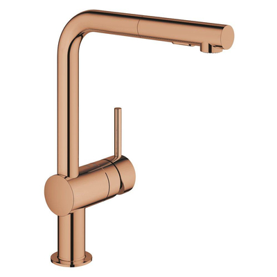 GROHE Minta Keukenkraan - hoog - uittrekbare l uitloop - 2 straalsoorten - warm sunset glans