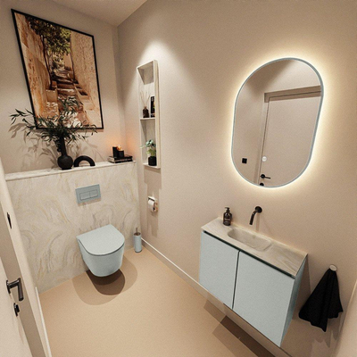 MONDIAZ TURE-DLUX 60cm toiletmeubel Greey. EDEN wastafel Ostra positie midden. Zonder kraangat.