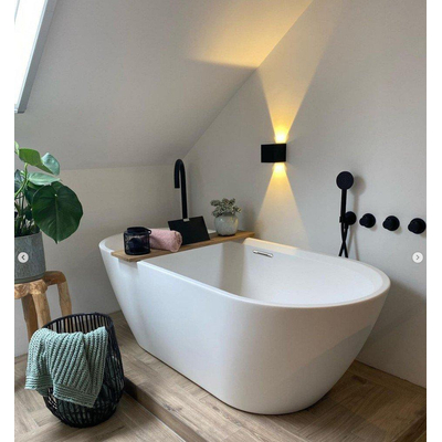 Riho Inspire vrijstaand bad - 180x80cm - met chromen badvuller - acryl wit mat