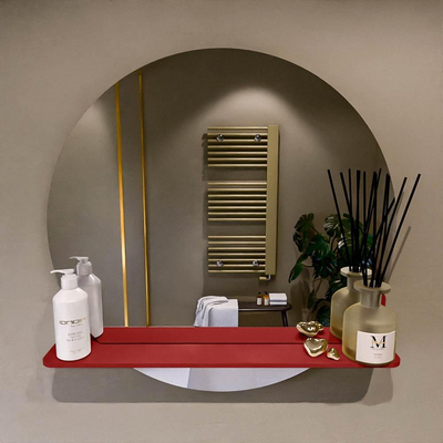 Mondiaz SPOT Badkamerspiegel - rond 70cm - spiegelplanchet - kleur Fire
