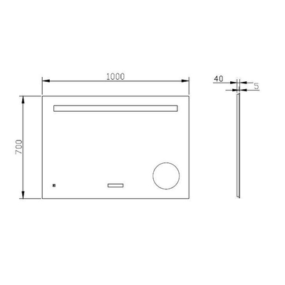 Best Design Spiegel Linet incl.klok & vergroting B100 x H70cm