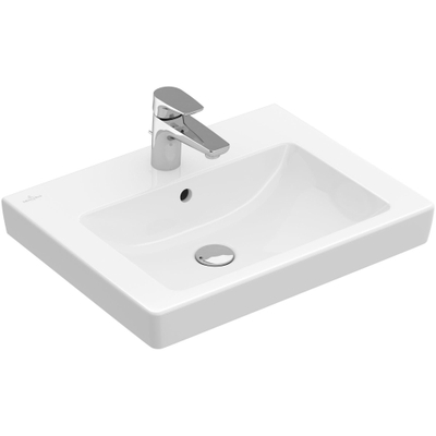 Villeroy en Boch Subway 2.0 meubelwastafel 55x47cm 1 kraangat met overloop ceramic+ wit