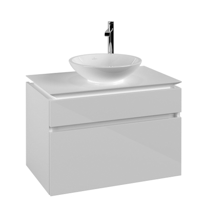 Villeroy & Boch Legato wastafelonderkast 80x55cm 2 lades Glans wit