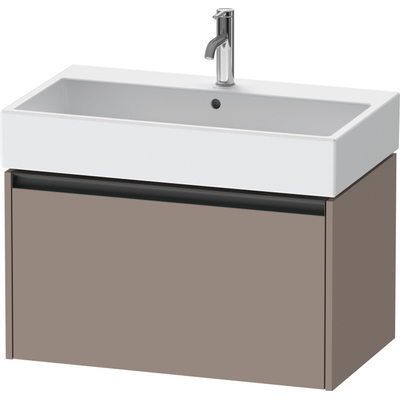 Duravit Ketho 2 wastafelonderbouwkast met 1 lade 78.4x46x44cm met greep antraciet basalt mat