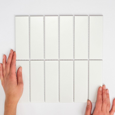 The Mosaic Factory Barcelona mozaïektegel - 29.1x29.7cm - wand en vloertegel - Rechthoek - Porselein White Mat