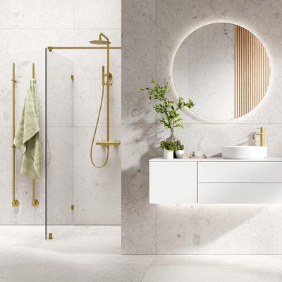 Instamat Jay Elektrische Handdoekradiator 172cm hoog 29Watt Geborsteld Messing