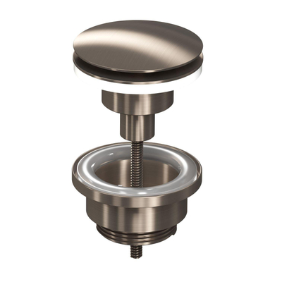 INK Stop&Go afvoerplug - klikwaste - nikkel geborsteld