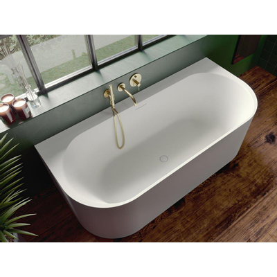 Riho Valor half vrijstaand ligbad - 180x80x56cm - half vrijstaand - solid surface - mat wit