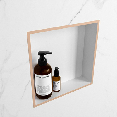 MONDIAZ EASY Nis - 29.5x29.5cm - geschikt voor in- of opbouw - 1 vak - kleur Rosee | Talc