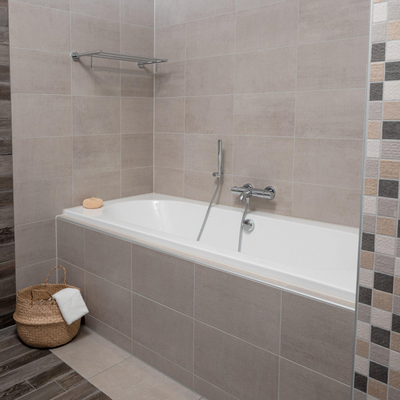 Saniclass Stuttgart Ligbad - 180x80x48cm - acryl - duo - glans wit OUTLETSTORE