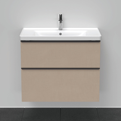 Duravit D-Neo wastafelonderkast 78.4x62.5x45.2cm 2 lades Linnen Mat