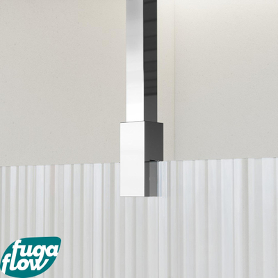FugaFlow Eccelente Vetro inloopdouche badkamer - 90x200cm - ribbelglas - plafondarm - chroom -