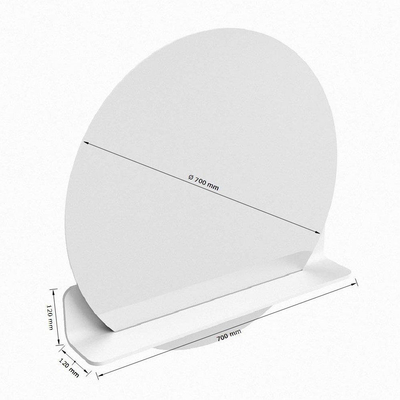 Mondiaz SPOT Badkamerspiegel - rond 70cm - spiegelplanchet - kleur Frappe