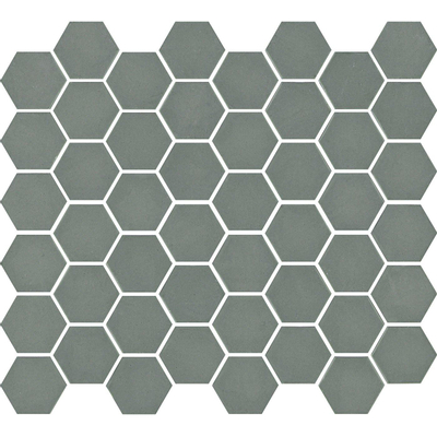 The Mosaic Factory Valencia mozaïektegel 4.3x4.9x0.5cm hexagon khaki mat voor wand en vloer en voor binnen en buiten vorstbestendig