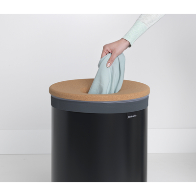 Brabantia Wasbox 60 liter mat zwart kurken deksel