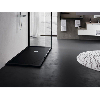 Novellini Olympic Plus douchebak acryl rechthoekig 170x80x12.5cm incl. poten en sifon zwart