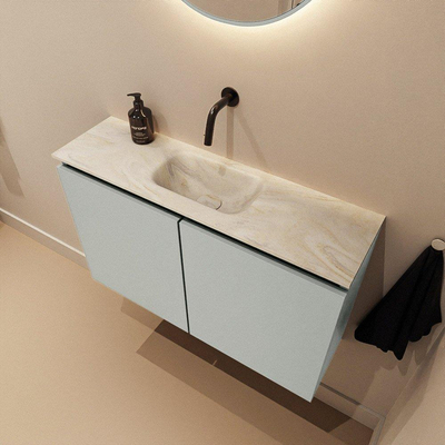 MONDIAZ TURE-DLUX 80cm toiletmeubel Greey. EDEN wastafel Ostra positie midden. Zonder kraangat.
