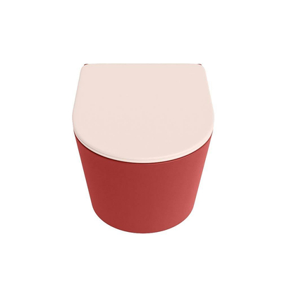 MONDIAZ LAVIE wandclosetpack - 36x53cm - diepspoel - rimless - Fire (rood) - softclose - quick-release - toiletzitting - Rosee (roze)