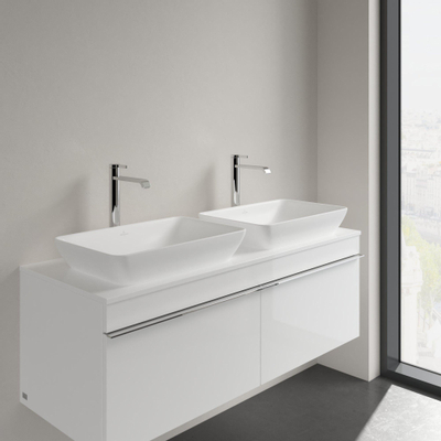 Villeroy & Boch Venticello semi inbouw- opzetwastafel zonder kraangat 55x36cm met overloop Ceramic+ stone white