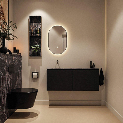 MONDIAZ TURE-DLUX 120cm toiletmeubel Urban. EDEN wastafel Lava positie links. Zonder kraangat.