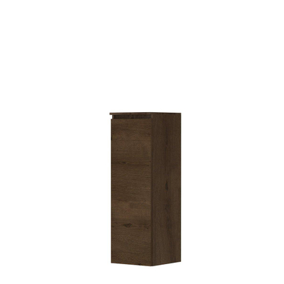 INK Fineer Badkamerkast - 35x37x106cm - 1 deur - links en rechtsdraaiend - greeploos - MDF Fineer Chocolate