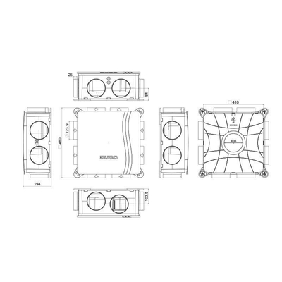 Duco All-in-one pakket met DucoBox Focus, 2 CO2 regelkleppen, vocht regelklep, bedieningsschakelaar en Silent Plus Pakket
