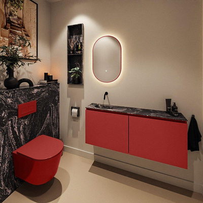 MONDIAZ TURE-DLUX 120cm toiletmeubel Fire. EDEN wastafel Lava positie links. Zonder kraangat.