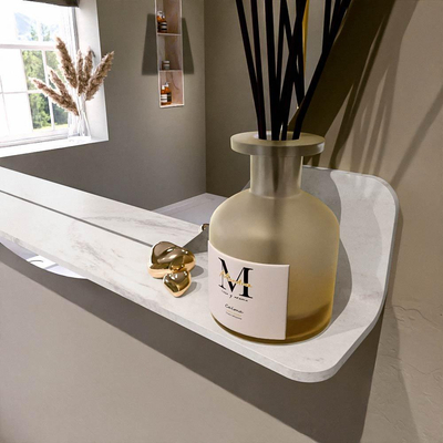 Mondiaz SPOT Badkamerspiegel - rond 110cm - spiegelplanchet - kleur Ostra