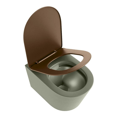 MONDIAZ LAVIE wandclosetpack - 36x53cm - diepspoel - rimless - Army (groen) - softclose - quick-release - toiletzitting - Rust (rood)