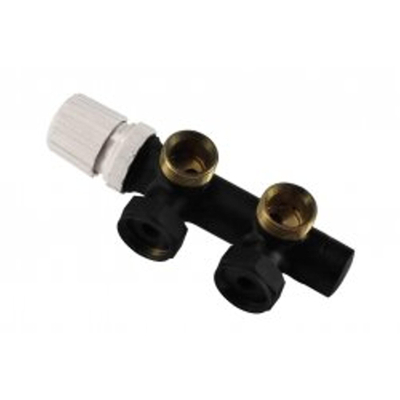 Riko thermostatisch 3/4 onderblok haaks-links mat zwart