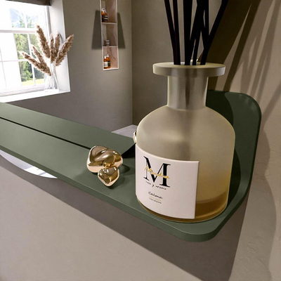 Mondiaz SPOT Badkamerspiegel - rond 100cm - spiegelplanchet - kleur Army