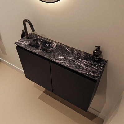 MONDIAZ TURE-DLUX 80cm toiletmeubel Urban. EDEN wastafel Lava positie links. Met 1 kraangat.