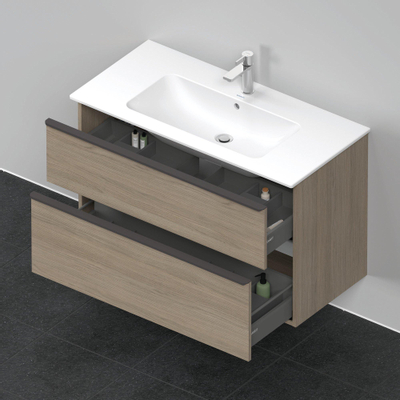 Duravit D-Neo wastafelonderkast 101x62.5x46.2cm 2 lades Eiken (terra) Mat