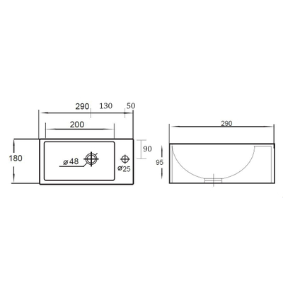 Best Design Wonder fonteinset 29x18x9.5cm 1 kraangat rechts met kraan sifon en afvoerplug keramiek wit
