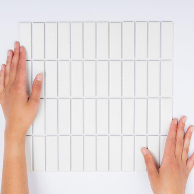 The Mosaic Factory London mozaïektegel - 30x30cm - wand en vloertegel - Rechthoek - Porselein Super White Mat