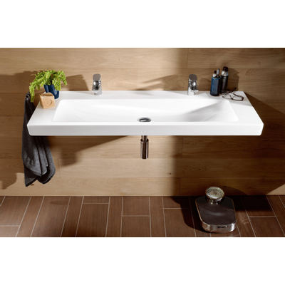 Villeroy en Boch Subway 2.0 meubelwastafel 130x47cm met 2 kraangaten met overloop wit