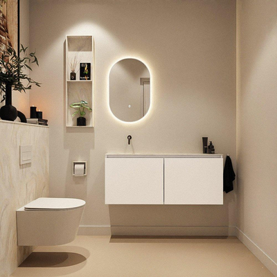 MONDIAZ TURE-DLUX 120cm toiletmeubel Talc. EDEN wastafel Ostra positie links. Zonder kraangat.