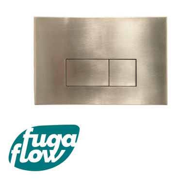 FugaFlow Eccelente Press Bedieningsplaat - bedieningspaneel voor Geberit UP320 inbouwreservoir - dualflush - rechthoekige knoppen - metaal goud geborsteld