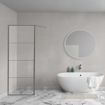 Aqua Vista Triple 90x200 cm, incl. wandbeugel Gun Metal Light