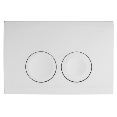 Geberit Delta21 bedieningsplaat, 2-toets spoeling frontbediening voor toilet 24.6x16.4cm wit