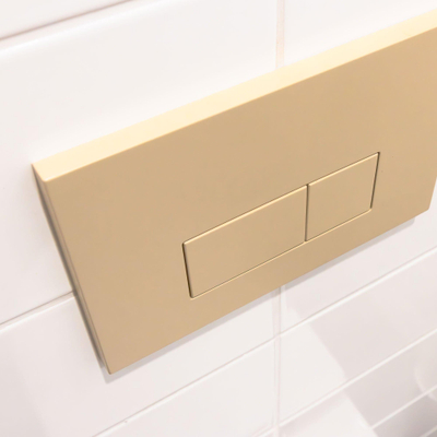 QeramiQ Push Bedieningsplaat - voor Geberit UP320 inbouwreservoir - dualflush - rechthoekige knoppen - kunststof beige TWEEDEKANS