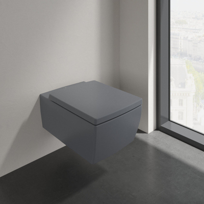 Villeroy & Boch Memento 2.0 closetzitting met deksel met softclose en quick release graphite