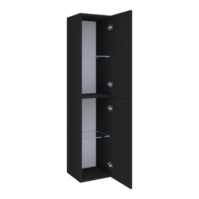 BRAUER Trust badkamerkast - 160x35x35cm - excl. opbouwgrepen met 2 deuren links- of rechtsdraaiend mat zwart