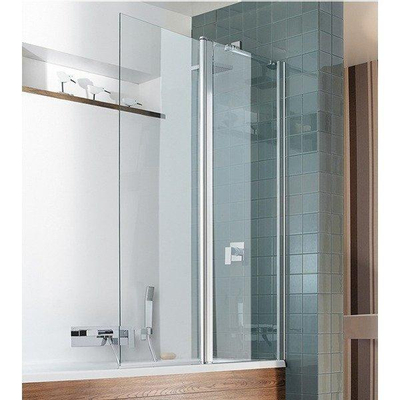 Crosswater Design New badwand 2 delig 106x150cm zilver profiel helder glas